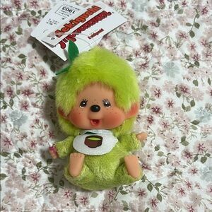 Matcha Green Tea Monchhichi Stuffed Animal Toy Keychain